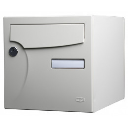 Boîte Aux Lettres Normalisée 1 Porte Extérieur Renz Acier Ivoire Brillant
