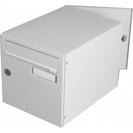 Boîte Aux Lettres Normalisée 2 Portes Extérieur Renz Acier Gris Brillant