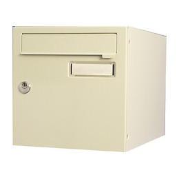 Boîte Aux Lettres Normalisée 1 Porte Extérieur Renz Acier Beige Brillant