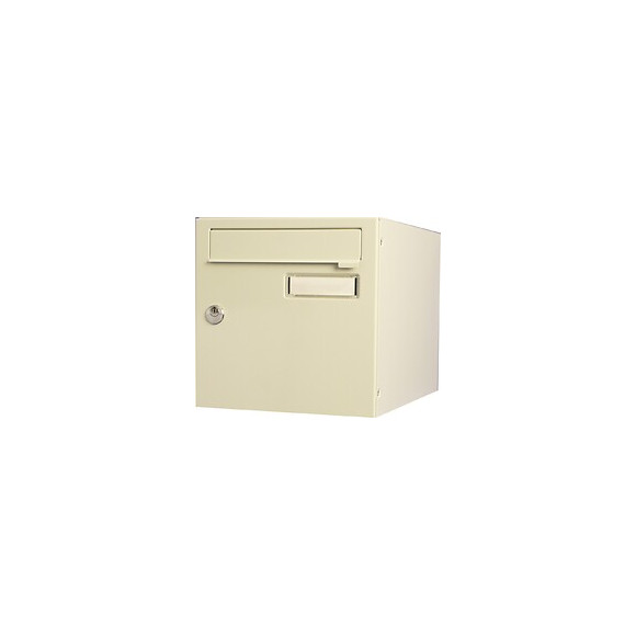 Boîte Aux Lettres Normalisée 1 Porte Extérieur Renz Acier Beige Brillant