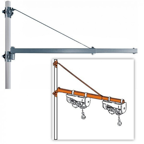 Dtools - Potence Pour Palan Électrique - Bras Téléscopique Pour Palan - 750mm/600kg - 1000mm/250kg - Argent