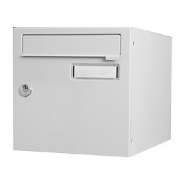 Boîte Aux Lettres Normalisée 1 Porte Extérieur Renz Acier Gris Brillant
