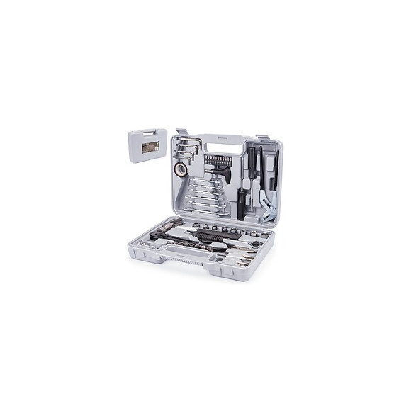 Power Tool - Boîte À Outils 141 Pcs - Coffret Embouts Clés Douilles - Coffret À Outils - Valise De Dépannage - Gris
