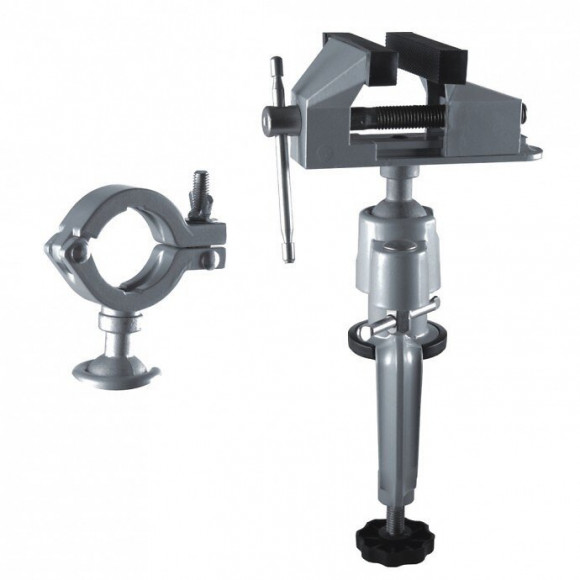 Dtools - Étau De Table 75/50 Mm - Espacement Des Mâchoires De Serrage 50 Mm - 2 Mandrins -  Étau D'atelier - Gris