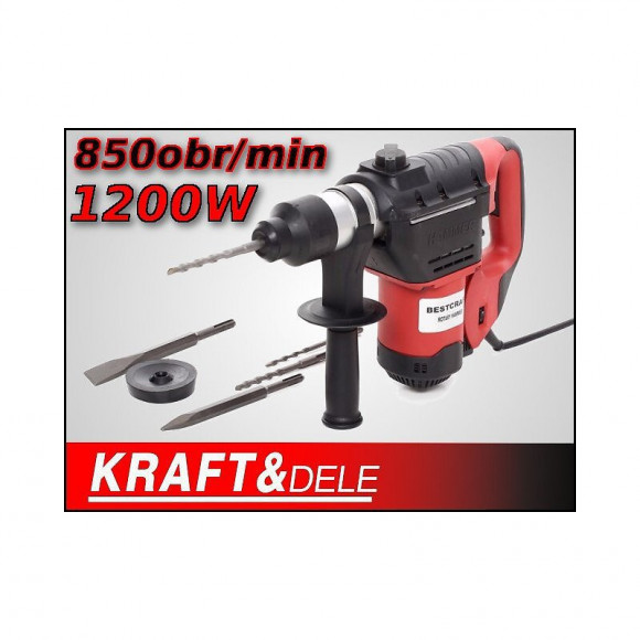 Dcraft - Marteau Perforateur - Puissance 1200w - Tension 230v - Mandrin Sds+ - Marteau Piqueur - Rouge