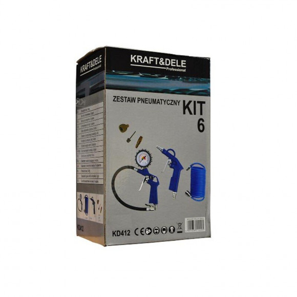 Dcraft - Kit Air Comprimé - 6 Éléments - Tuyau 5 M - Kit Peinture Et Vernissage - Bleu