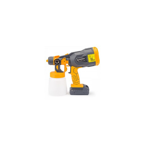 Power Tool - Pistolet À Peinture Hvlp - Alimentation 230v/50hz - Réservoir D'eau 800 Ml - Poids Avec Batterie 1.186 Kg - Gris