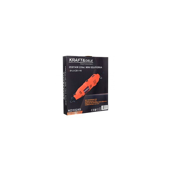 Dcraft - Mini Machine À Meuler Avec Accessoires - 235 Pcs - Puissance 270w - Réglage De Vitesse - Multi Ponceuse - Orange