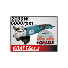 Dcraft - Meuleuse D'angle - Puissance 2100w - Diamètre Disque 230mm - Rotations 6500rpm - Poignée Antidérapante - Bleu