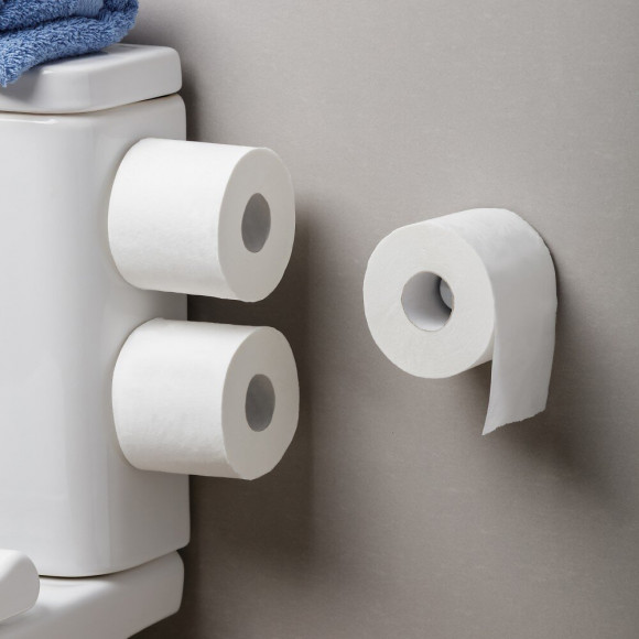 Dérouleur Papier Toilette Plastique Sans Couvercle, Blanc, Hidden