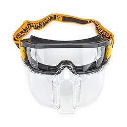 Power Tool - Lunettes De Protection Anti-éclats Avec Masque - Monture En Pvc/nylon - Verre Panoramique - Ajustables - Gris