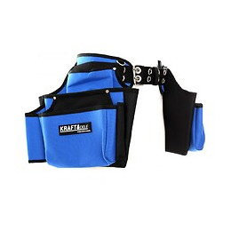 Dcraft - Ceinture À Outils - Crochets À Outils - 19 X Poches - Ceinture De Monteur Pour Travaux En Hauteur - Bleu