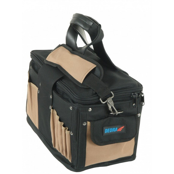 Dtools - Sac Carré À Outils En Polyester 600d - 40x24,5x23 - Avec Bandoulière + Poignée - Transport Outils À Main + Éléc