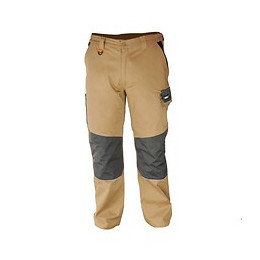 Dtools - Pantalon De Protection Long Taille L - 9 Poches - 97% Coton - Renforts Aux Genoux - Marron
