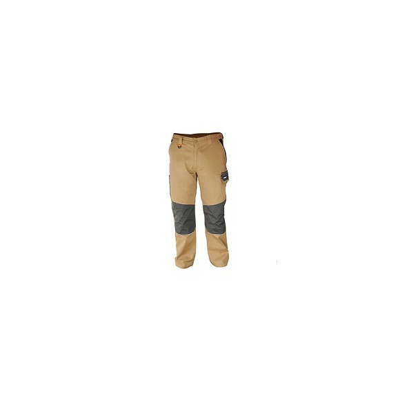 Dtools - Pantalon De Protection Long Taille L - 9 Poches - 97% Coton - Renforts Aux Genoux - Marron