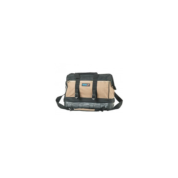 Dtools - Sac À Outils Avec Fond Renforcé - 40x24.5x23cm - 23 Poches - Bandoulière - Marron