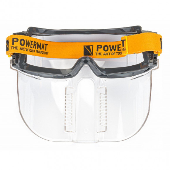 Power Tool - Lunettes De Protection Anti-éclats Avec Masque - Monture En Pvc/nylon - Verre Panoramique - Ajustables - Gris