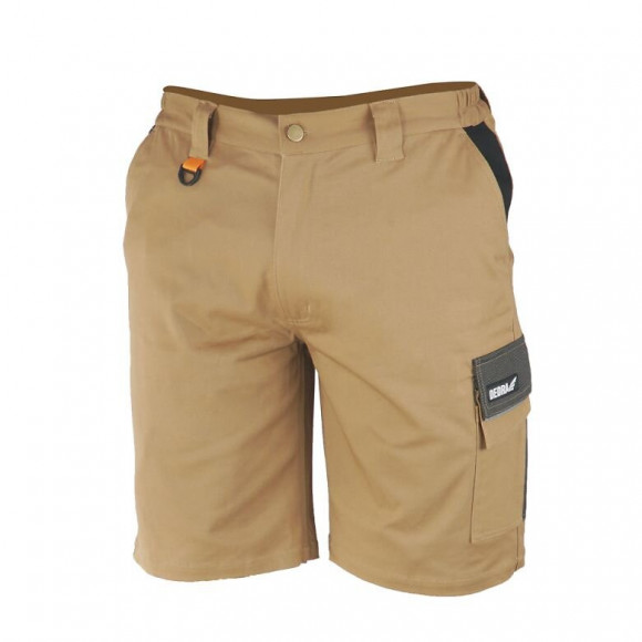 Dtools - Bermuda De Protection Taille L - 9 Poches - 97% Coton 3% Élasthanne - Réglage Du Tour De La Taille - Marron