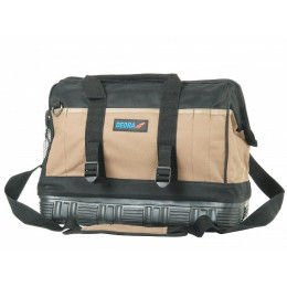 Dtools - Sac À Outils Avec Fond Renforcé - 40x24.5x23cm - 23 Poches - Bandoulière - Marron