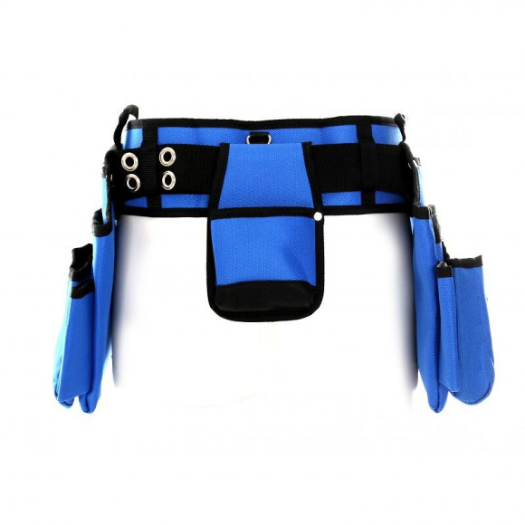 Dcraft - Ceinture À Outils - Crochets À Outils - 18 X Poches - Ceinture De Monteur Pour Travaux En Hauteur - Bleu