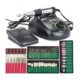 Power Tool - Ponceuse Pour Ongles Électrique Avec Pédale 45w - Appareil Manucure/pédicure/ongles - 60 Fraises + 6 Papiers Ab