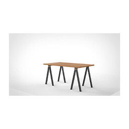 Tréteau Aspen, H.73cm X L.70cm X Emp. 30cm - Bois Fsc, Et Barre Métal Chromée, Pieds Teintés Noir