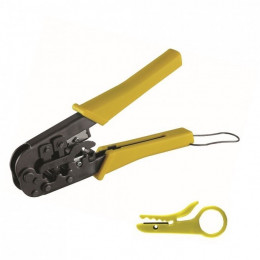 Dtools - Pince À Sertir Pour Embouts De Câble - Ouitl De Sertissage Rj45/rj12/rj11/4p4c/4p2c - Jaune