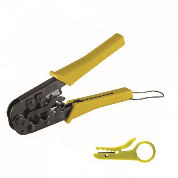 Dtools - Pince À Sertir Pour Embouts De Câble - Ouitl De Sertissage Rj45/rj12/rj11/4p4c/4p2c - Jaune