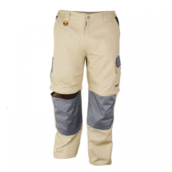 Dtools - Pantalon De Protection Taille S - 9 Poches - Jambes Détachables - 100% Coton - Gris