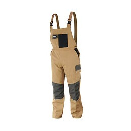 Dtools - Salopette De Protection Taille Xl - 12 Poches - 97% Coton - Renforts Aux Genoux - Marron