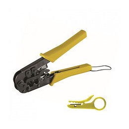 Dtools - Pince À Sertir Pour Embouts De Câble - Ouitl De Sertissage Rj45/rj12/rj11/4p4c/4p2c - Jaune