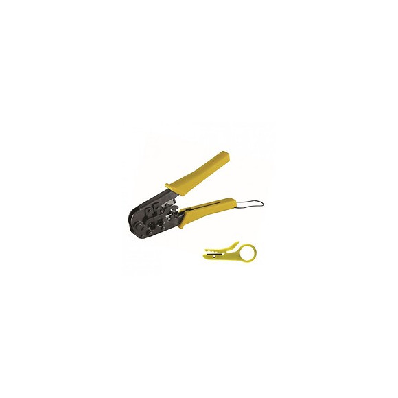 Dtools - Pince À Sertir Pour Embouts De Câble - Ouitl De Sertissage Rj45/rj12/rj11/4p4c/4p2c - Jaune
