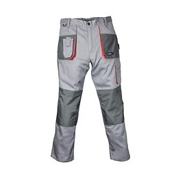 Dtools - Pantalon De Travail, Taille Xl - 9 Poches - Renforts Sur Les Genoux - Triple Couture - Gris