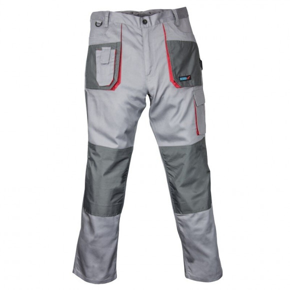 Dtools - Pantalon De Travail, Taille M - 9 Poches - Renforts Sur Les Genoux - Triple Couture - Gris