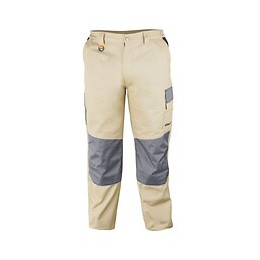 Dtools - Pantalon De Protection Taille Xl - 9 Poches - Renforts Aux Genoux - 100% Coton - Gris