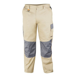 Dtools - Pantalon De Protection Taille Xxl - 9 Poches - Renforts Aux Genoux - 100% Coton - Gris