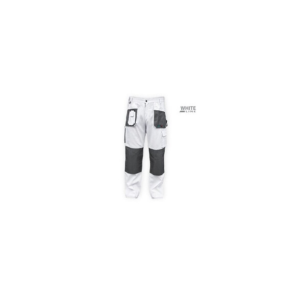 Dtools - Pantalon De Protection, Taille M - 9 Poches - Renforts Sur Les Genoux - Triple Couture - Blanc