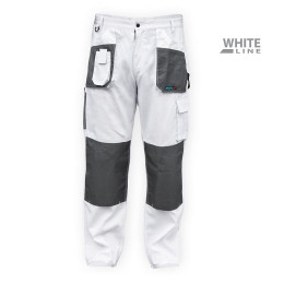 Dtools - Pantalon De Protection, Taille M - 9 Poches - Renforts Sur Les Genoux - Triple Couture - Blanc