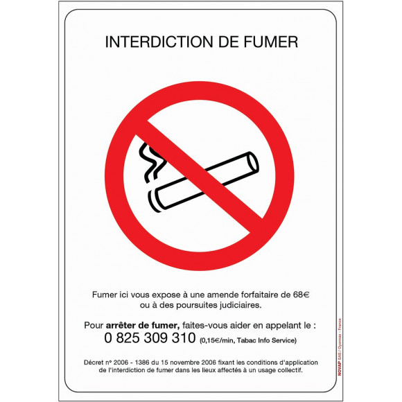 Adhesif "interdiction De Fumer"