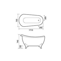 Baignoire " Lima" - 170 X 75 X 74 Cm