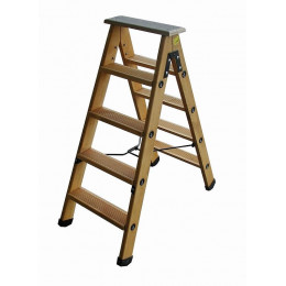 Escabeau Double Plans Compas Rigide 3 Marche + Tablette