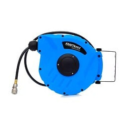 Dcraft - Tuyau Pneumatique Enroulé - 10 M - Pression 8-24 Bars - Enrouleur Automatique - Flexible Pneumatique - Bleu