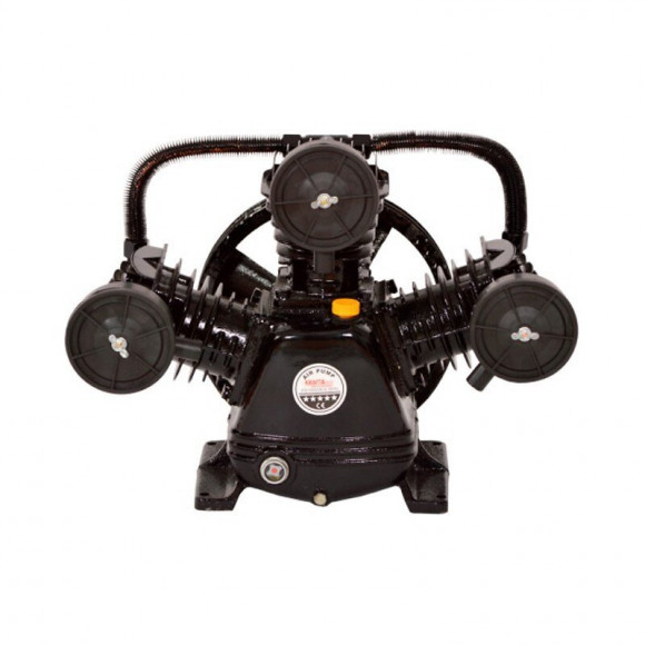 Dcraft - Compresseur D'air À Trois Pistons Lubrifiés À L'huile - Poulie Double - 3 Cylindres - Outil Chantier Atelier - Noir