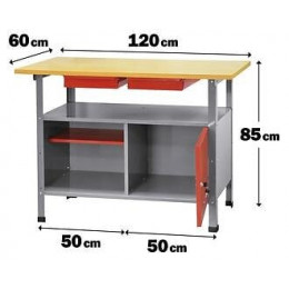 Etabli Métal Plateau Bois 60 X 120
