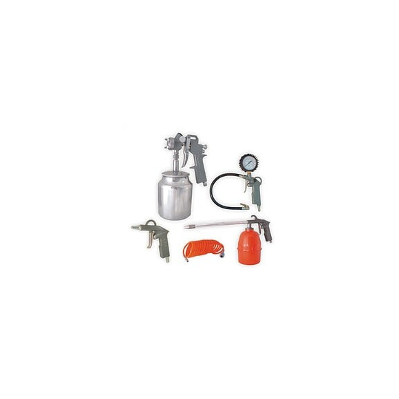 Dtools - Kit De 5 Accessoires Pour Compresseur - Ensemble De 5 Outils Pneumatiques Pour Compresseur D'air - Tuyau Spiralé Pu 5