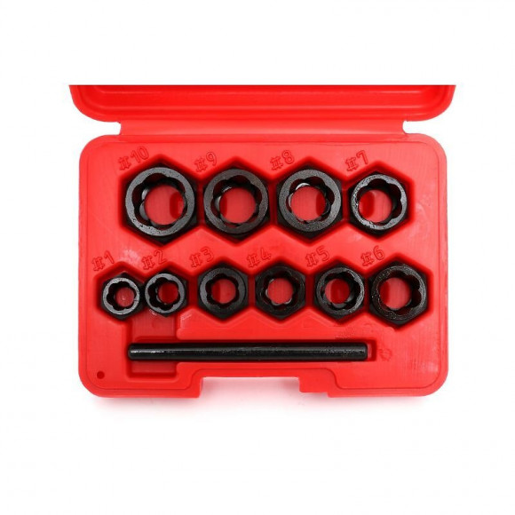 Dcraft - Tournevis Pour Vis Cassées - 10 Pièces - Profil Bas - Jeu De Tournevis Pour Vis Cassées - Rouge