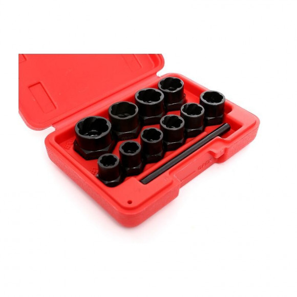 Dcraft - Tournevis Pour Vis Cassées - 10 Pièces - Profil Haut - Jeu De Tournevis Pour Vis Cassées - Rouge