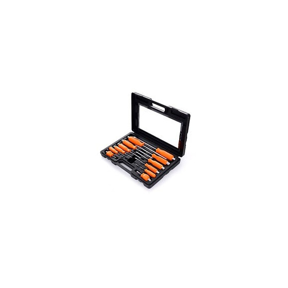 Dcraft - Jeu De Tournevis À Frapper -12 Pcs - Avec Malette - Tournevis Phillips + Tournevis Plats - Crv - Orange