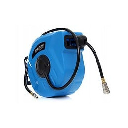 Dcraft - Tuyau Pneumatique Enroulé - 30 M - Pression 8-24 Bars - Enrouleur Automatique - Flexible Pneumatique - Bleu