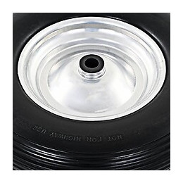 Roue De Brouette Avec Axe Pu Solide 4.00-8 390 Mm - Noir - Ascenseurs Et Monte-charge - Monte-charge, Grues Et Chariots - Noir 